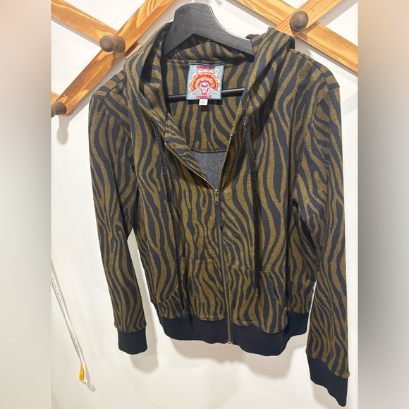 JOHNNY WAS ANIMAL PRINT ZIP UP HOODIE - Picture 4 of 8